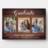 Plaque Photo Collage photo personnalisé de Rustic Graduate (Devant)