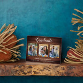 Plaque Photo Collage photo personnalisé de Rustic Graduate (Côté)