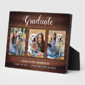 Plaque Photo Collage photo personnalisé de Rustic Graduate (Côté)
