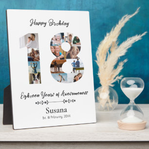 Plaque Photo Collage photo personnalisé du 18e anniversaire