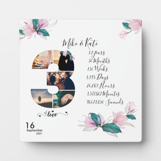 Plaque Photo Collage photo personnalisé Love Script Couple (Devant)