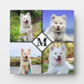 Plaque Photo Collage Photo Personnalisé Monogramme Chien de Com (Devant)