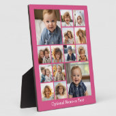 Plaque Photo Collage photo rose - Ajouter jusqu'à 14 photos (Côté)