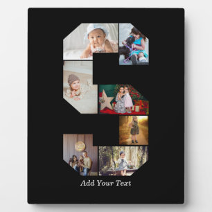 Plaque Photo Collage photo S en lettres noires et blanches