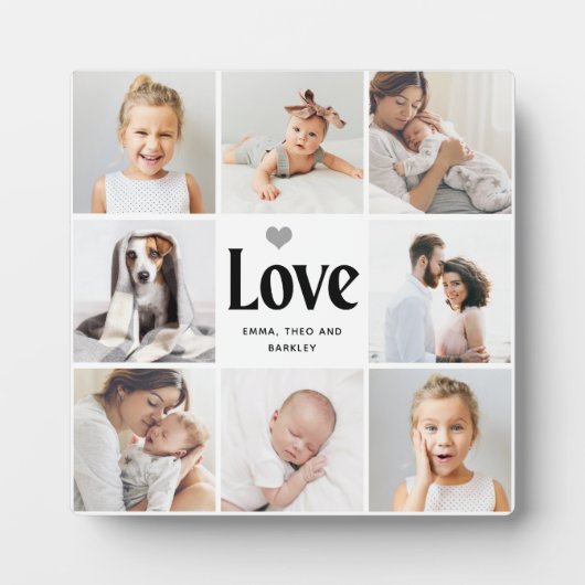Plaque Photo Collage photo simple et moderne | Amour (Devant)