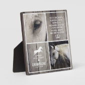 Plaque Photo Collage photo souvenir Cheval en Bois Gris Rustiqu (Recto)