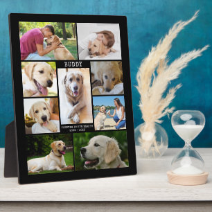 Plaque Photo Collage photo souvenir de chien avec nom et dates