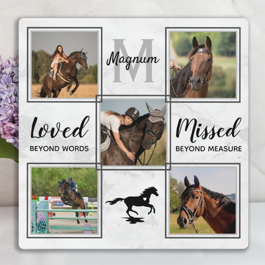 Plaque Photo Collage photo souvenir en mémoire de mon cheval bi