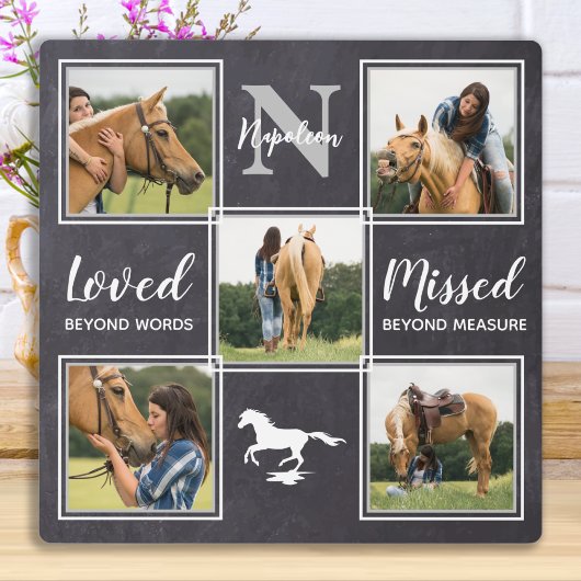 Plaque Photo Collage photo souvenir pour cheval de compagnie