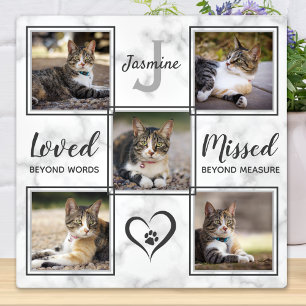 Plaque Photo Collage Photo Unique en Mémoire de votre Chat