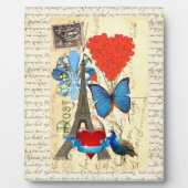 Plaque Photo Collage romantique Paris (Devant)