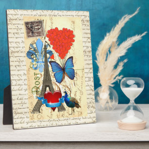 Plaque Photo Collage romantique Paris