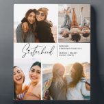 Plaque Photo Collection photo de la Sisterhood moderne noir et<br><div class="desc">Profitez d'un collage photo spécial gardienne de vos soeurs ou de vos meilleurs amis. Avec une typographie de style signature avec un coeur sur le dessus et du texte pour vous de customiser. Si vous souhaitez modifier la taille de la police, la couleur, etc., cliquez sur personnaliser pour accéder au...</div>