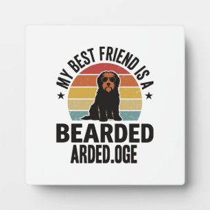 Plaque Photo Colley barbu Design pour amateur de chien Coucher