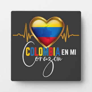 Plaque Photo Colombia en mi Corazon Colombian Pride