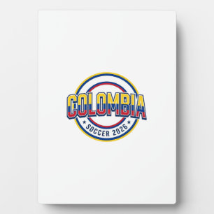 Plaque Photo Colombie Football 2026 Football Gras Pays Typograp