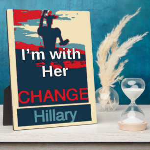 Plaque Photo Colorful 2016 Je suis avec son vote pour Hillary U