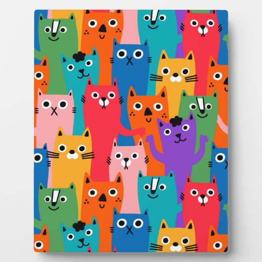 Plaque Photo Colorful cats (Devant)