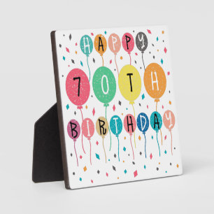 Plaque Photo Colorful Happy 70e anniversaire