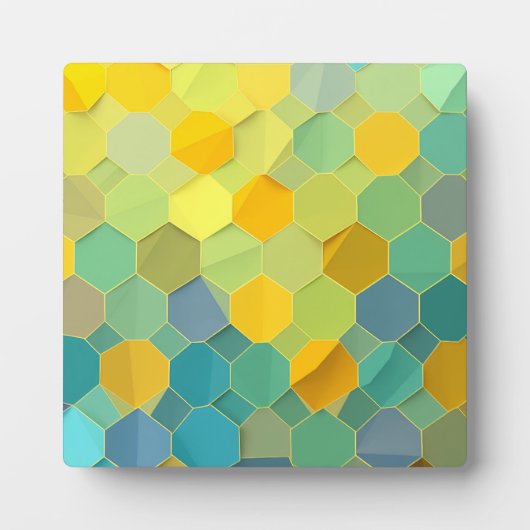Plaque Photo Colorful Honeycomb Geometric Pattern (Devant)