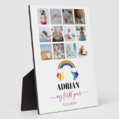 Plaque Photo Colorful Rainbow Baby First Year Photo Collage (Côté)