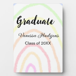 Plaque Photo Colorful rainbow Boho graduation ajouter nom année
