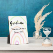 Plaque Photo Colorful rainbow Boho graduation ajouter nom année (Côté)