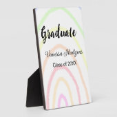 Plaque Photo Colorful rainbow Boho graduation ajouter nom année (Côté)