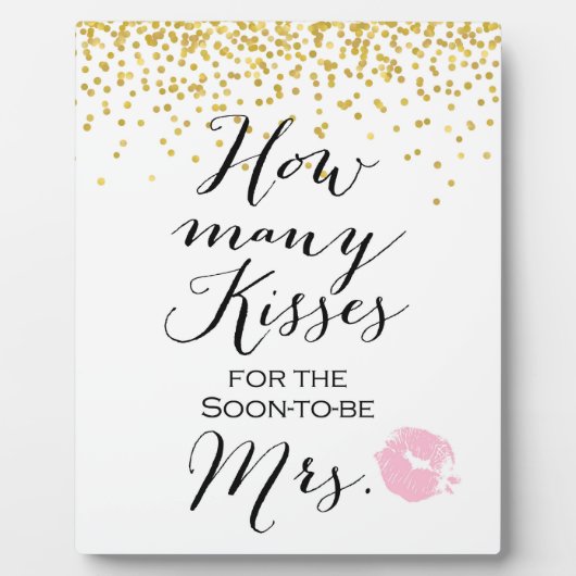 Plaque Photo Combien de baisers se connectent sur Easel (Devant)