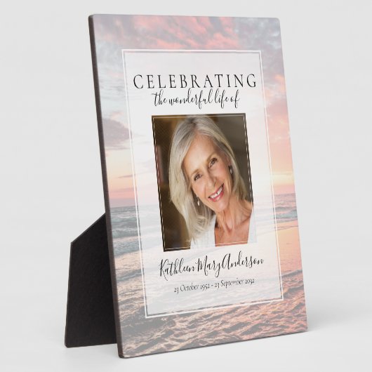 Plaque Photo Commémoration de Sunset Ocean (Côté)