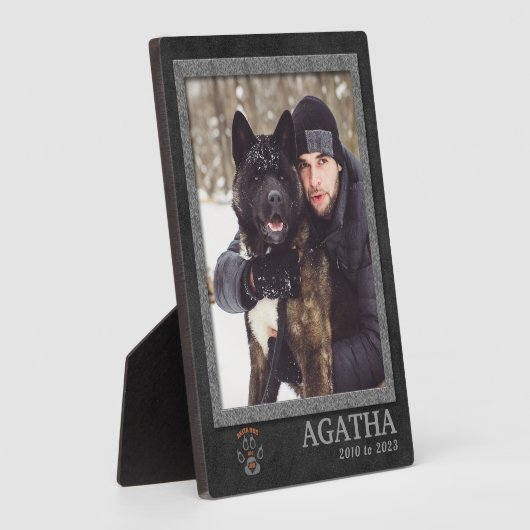 Plaque photo commémorative de la race de chien Aki (Côté)