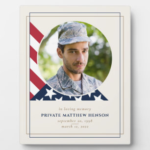 Plaque photo commémorative vétéran