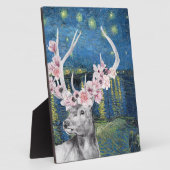 Plaque Photo Compilation étoilée de Van Gogh et cerf floral (Côté)