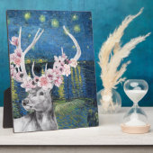 Plaque Photo Compilation étoilée de Van Gogh et cerf floral (Côté)