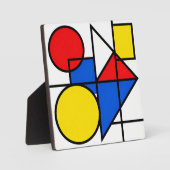 Plaque Photo Composition de couleurs primaires de Mondrian (Recto)