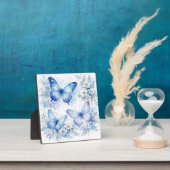 Plaque Photo Composition florale Papillon Bleu (Insitu)