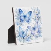 Plaque Photo Composition florale Papillon Bleu (Recto)