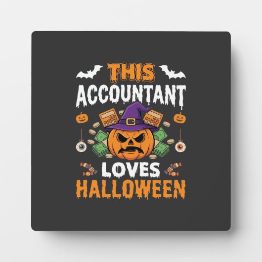 Plaque Photo Comptable Aime Halloween Citrouille Comptable Desi (Devant)