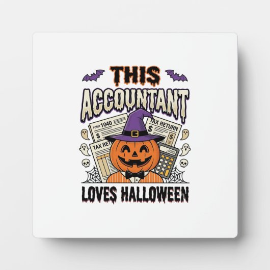 Plaque Photo Comptable Halloween Drôle Saison fiscale effrayant (Devant)