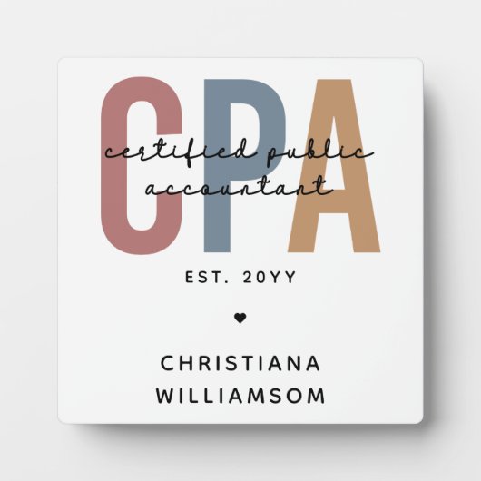 Plaque Photo Comptable Public Certifié CPA Retro (Devant)