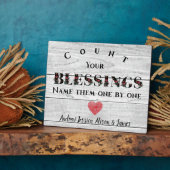 Plaque Photo Comptez vos bénédictions Rustique Famille Thanksgi (Côté)