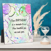 Plaque Photo Conception artistique d'anniversaire (Côté)