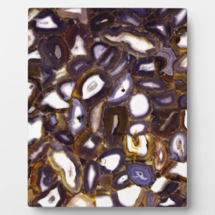 Plaque Photo Conception d'Agate blanc Brown violet