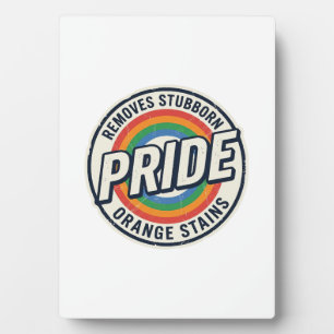Plaque Photo Conception de badge arc-en-ciel de protestation de