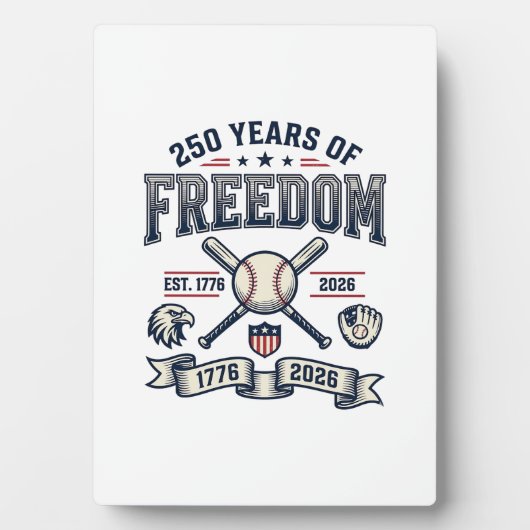 Plaque Photo Conception de baseball patriotique 250 ans de libe (Devant)