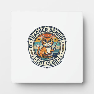 Plaque Photo Conception de chat mignon de professeur d'école - 