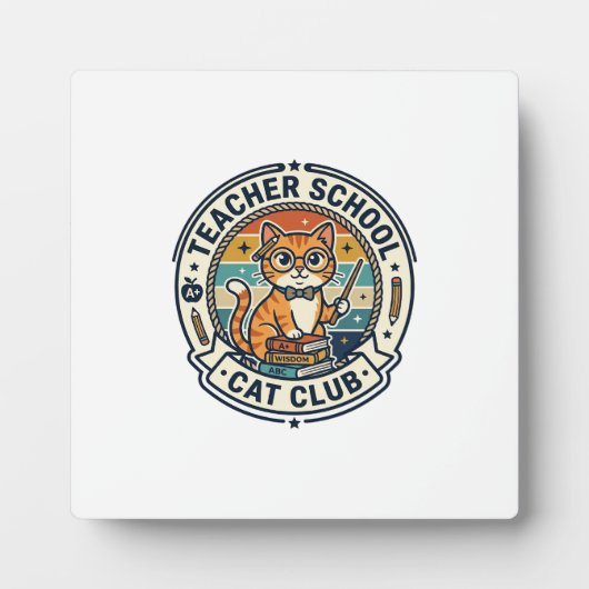Plaque Photo Conception de chat mignon de professeur d'école - (Devant)