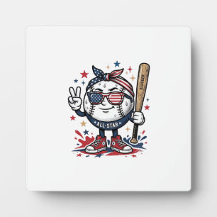 Plaque Photo Conception de chemise de mascotte de baseball patr