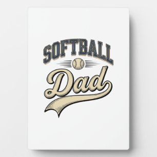 Plaque Photo Conception de chemise de papa de softball vintage