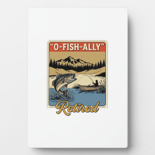 Plaque Photo Conception de chemise de pêche vintage O-Fish-Ally